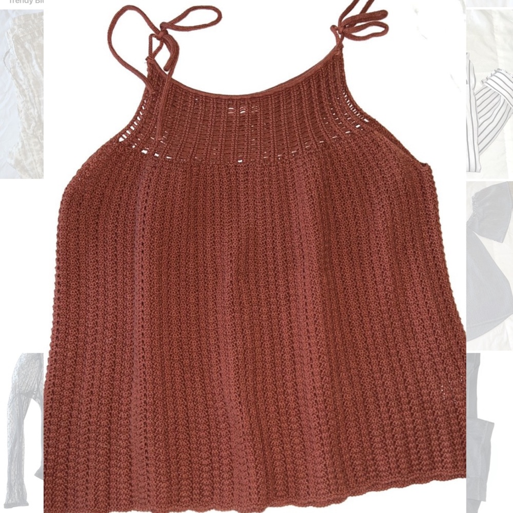 Brown crocheted tank
